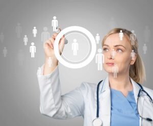 Female doctor attracting patients