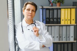 Portrait of middle age female doctor